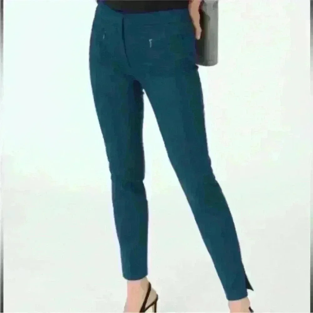 Club Monaco “Aveena" Zip Pocket Skinny Pant Teal Blue Size 8 Excellent Condition